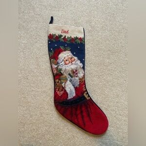 Vintage Lands' End Santa Stocking “Dad”